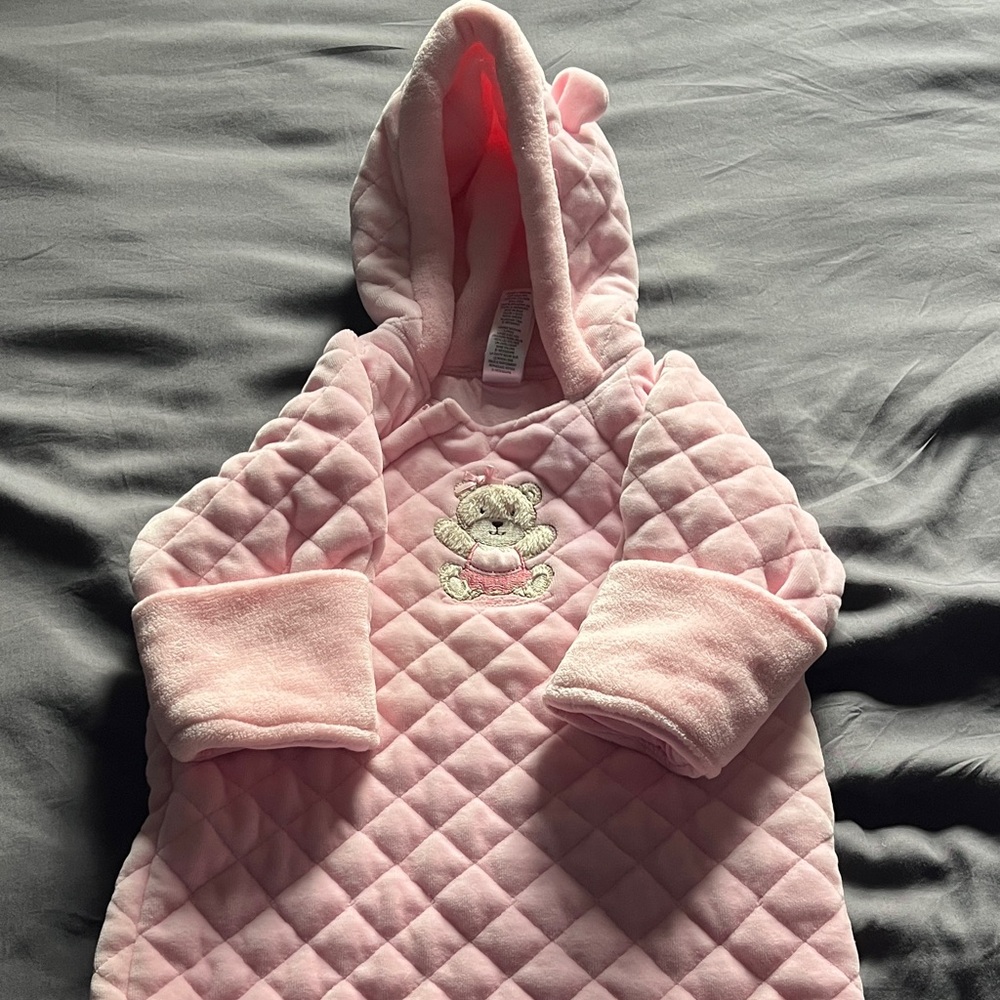 Little Me Pink Quilted One Piece